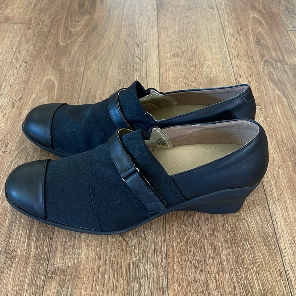 Akashi Saya Leather Wedge Shoes 10M